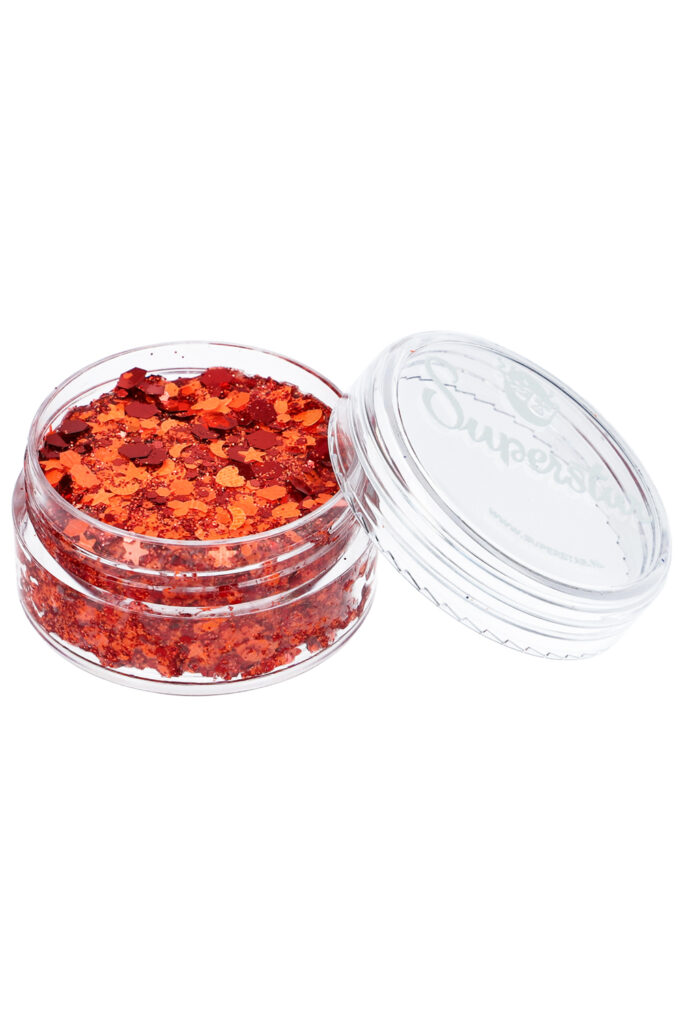 Superstar Chunky Glitter Crème 10 ml Orange & Red (Kielegat)